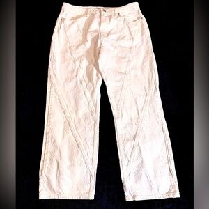 Zara Women’s White Denim Straight Leg Jeans Diagonal Seam Detail Sz 14